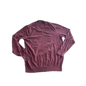 Eddie Bauer Sweater XLT V Neck Cotton Cashmere Preppy